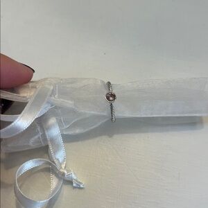 Touchstone crystal June birthstone twisted band ring